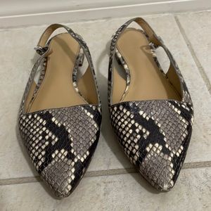 Michael Kors snakeskin slingback flats